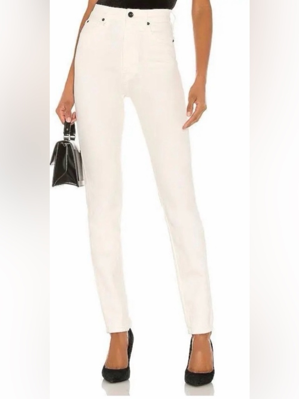 SLVRLAKE Beatnik High Rise Slim Jeans 25 White | Straight Minimalist